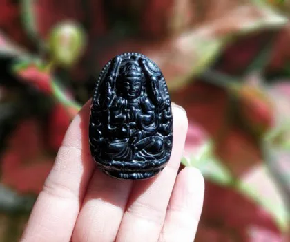 Phật bản mệnh hắc ngà lớn - Mão (Văn Thù Bồ Tát) FS6844-3